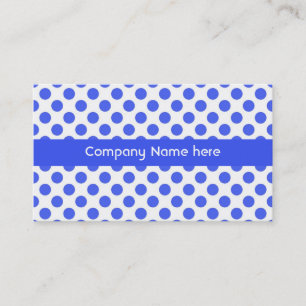 coola blue and white polka dots business ca visitkort