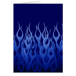 Coola Blue Automotive Tävla Flames Hälsningskort