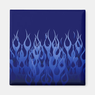 Coola Blue Automotive Tävla Flames Magnet