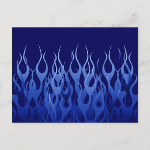 Coola Blue Automotive Tävla Flames Vykort