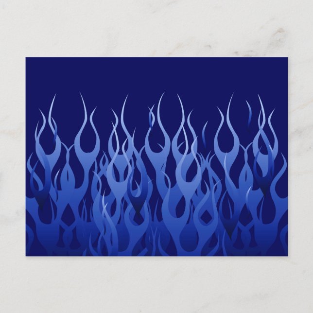 Coola Blue Automotive Tävla Flames Vykort (Framsida)