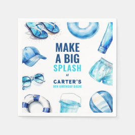 Coola Blue Bassäng Party sommar Boys Birthday Pappersservett