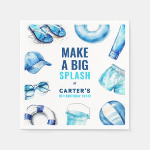 Coola Blue Bassäng Party sommar Boys Birthday Pappersservett