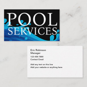 Coola Blue Bassäng Service Professionell Visitkort