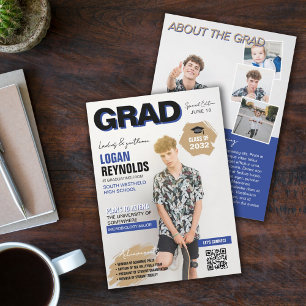 Coola Blue & Black Photos Magazine Cover Studenten Meddelande