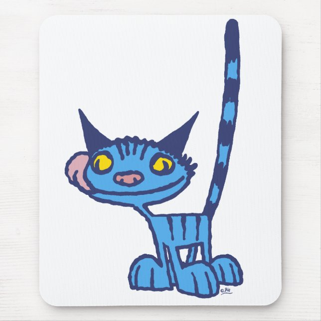 Coola Blue Cat tecknad mousserande Musmatta (Framsidan)