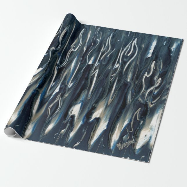 Coola Blue Flames Presentpapper (Utrullad)
