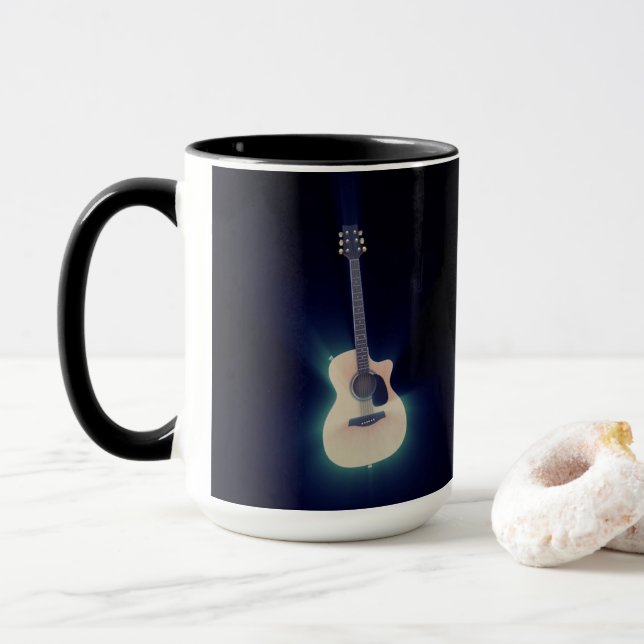 Coola Blue Glowing Guitar Mugg (Med munk)