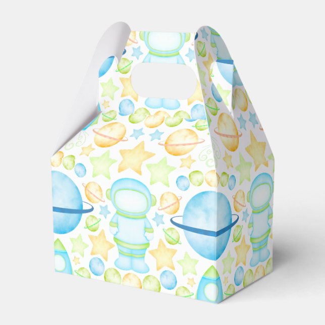 Coola Blue & Grönt Boys Rymden Astronaut Presentaskar (Framsidan Sidan)