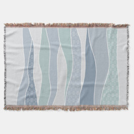 Coola Blue Grönt Curved Rand Abstrakt Vinkarare Filt