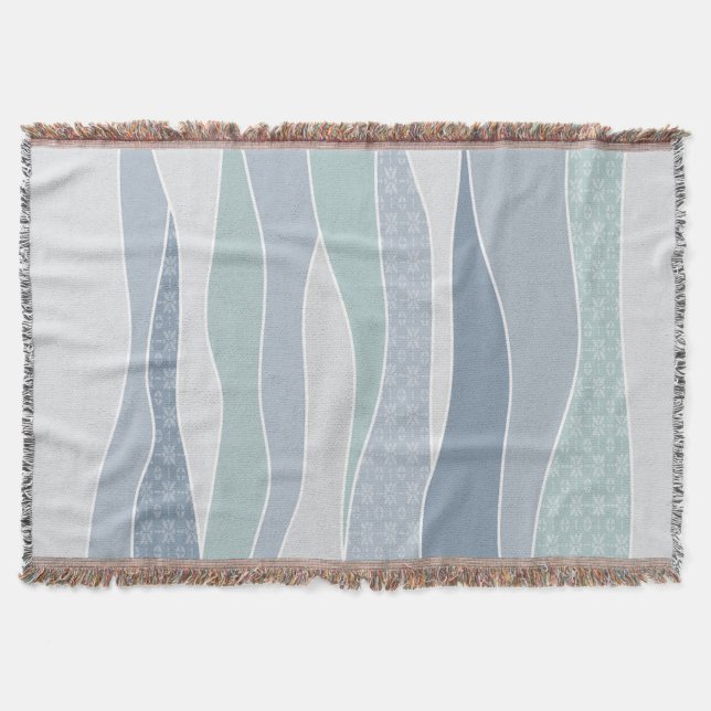 Coola Blue Grönt Curved Rand Abstrakt Vinkarare Filt (Framsidan)