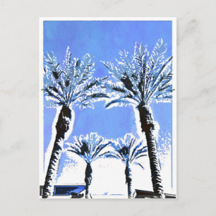 Coola Blue Handflatan Träd Paradise Beach Theme De Vykort