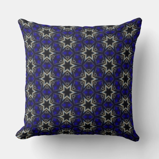 Coola Blue Ice Square med Star Design Dekorativ ku Kudde (Framsida)