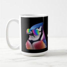 Coola Blue Jay Bird Wearing Sunglasses Retro Kaffemugg