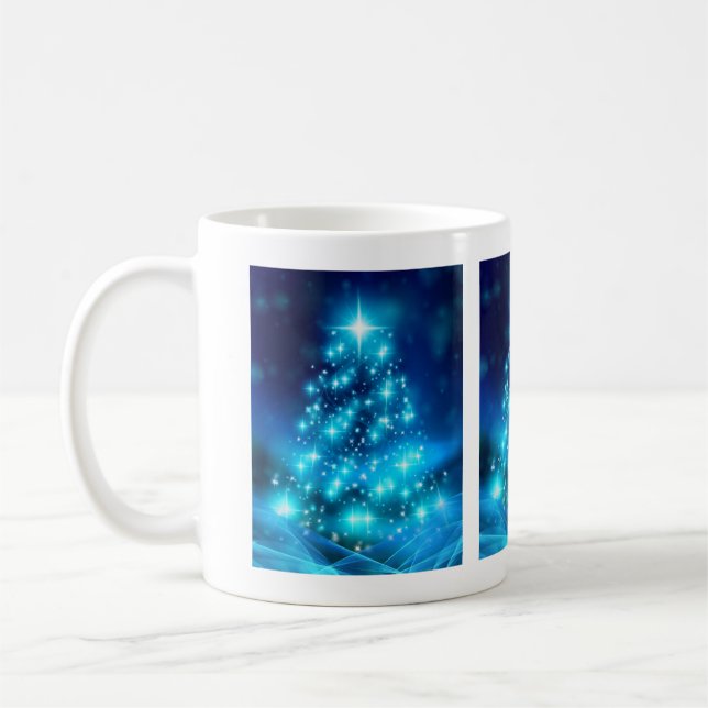 Coola Blue Julgran med mousserande Ljus Kaffemugg (Vänster)