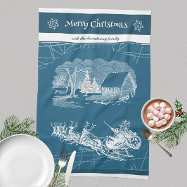 Coola Blue Jultomten Winter Décor Kökshandduk
