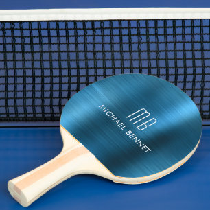 Coola Blue Metallic Monogram Namn Pingisracket