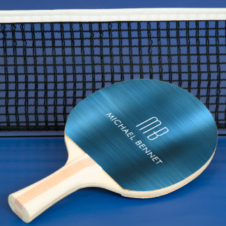 Coola Blue Metallic Monogram Namn Pingisracket