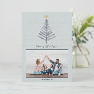 Coola Blue - Minimalist Family Photo-jul Julkort