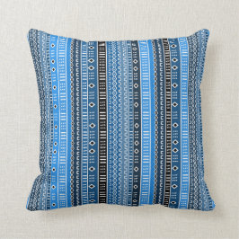 Coola Blue Modern Mudcloth Kudde