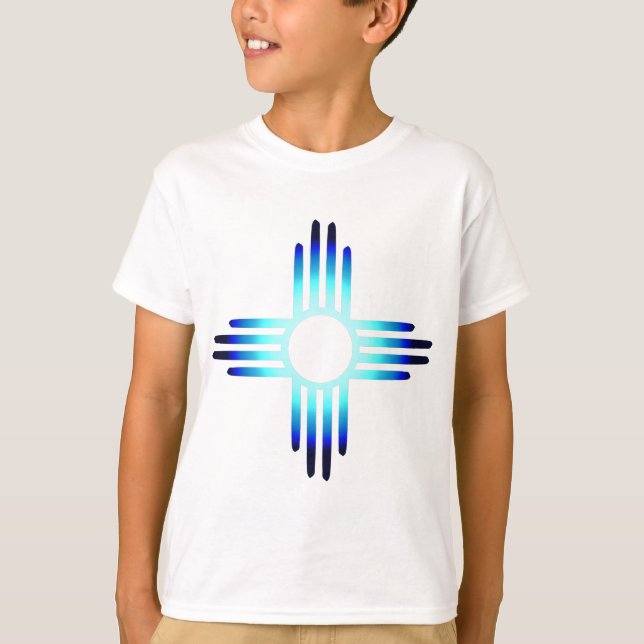 Coola Blue New mexico Zia Symbol T-shirt (Framsida)