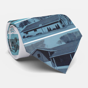 Coola Blue Novelty Retro Modern Houses Slips