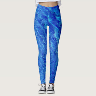 Coola Blue och Unik Vatten Mönster Leggings