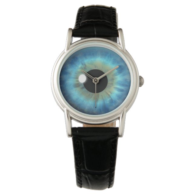 Coola Blue Öga Iris Eyeball Anpassningsbar Wrist W Armbandsur (Framsida)