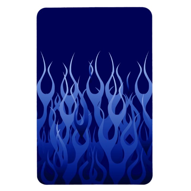 Coola Blue på Blue Tävla Flames dekoration Magnet (Vertikal)