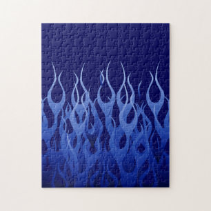 Coola Blue på Blue Tävla Flames dekoration Pussel