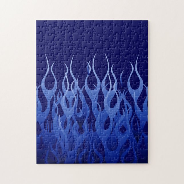 Coola Blue på Blue Tävla Flames dekoration Pussel (Vertikal)