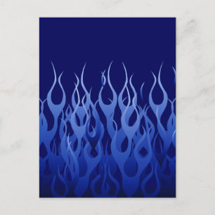 Coola Blue på Blue Tävla Flames dekoration Vykort