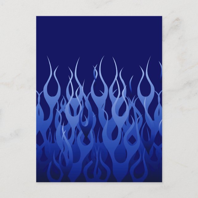 Coola Blue på Blue Tävla Flames dekoration Vykort (Framsida)