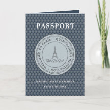 Coola Blue Paris Passport med Bild Quinceañera