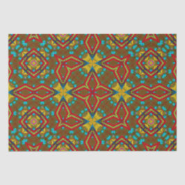 Coola Blue Red Gult Retro Geometric Ethnic Tribal