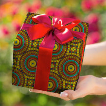 Coola Blue Red Gult Retro Geometric Ethnic Tribal