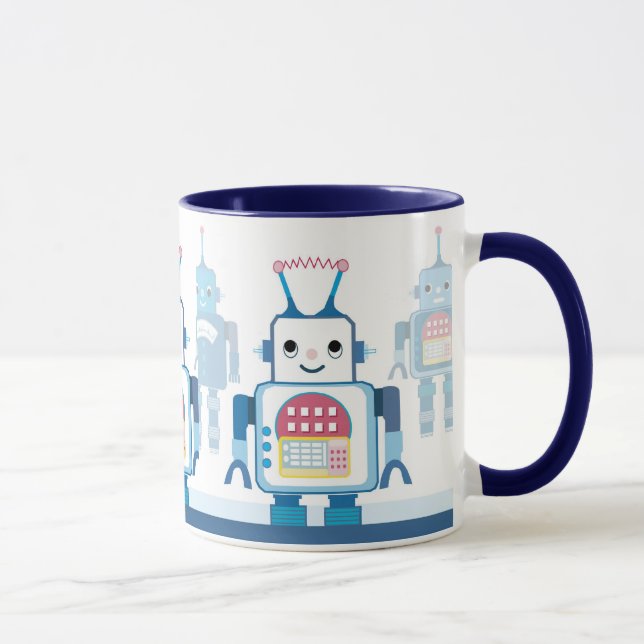 Coola Blue Robots Robotic Kaffe koppar (Höger)