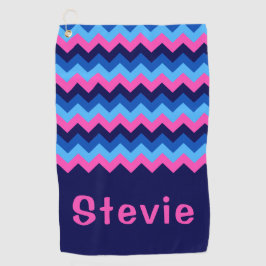 Coola Blue Rosa Chevron Monogram Golf Towel