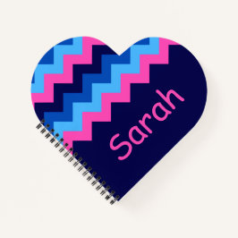 Coola Blue Rosa Chevron Monogram Heart - bärbar da
