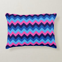 Coola Blue Rosa Chevron Mönster accent Pillow