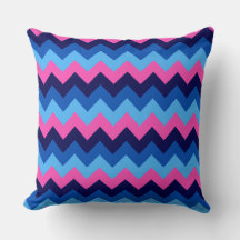 Coola Blue Rosa Chevron Mönster Big Dekorativ kudd