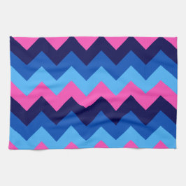 Coola Blue Rosa Chevron Mönster Kitchen Towel Kökshandduk