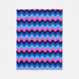 Coola Blue Rosa Chevron Skriv ut liten blankett Fleecefilt