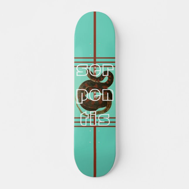 Coola Blue Serpent Design Skateboard för nybörjare (Framsida)