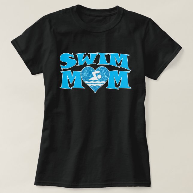 Coola Blue Simma Mamma med hjärtklappning Kvinnor T Shirt (Design framsida)
