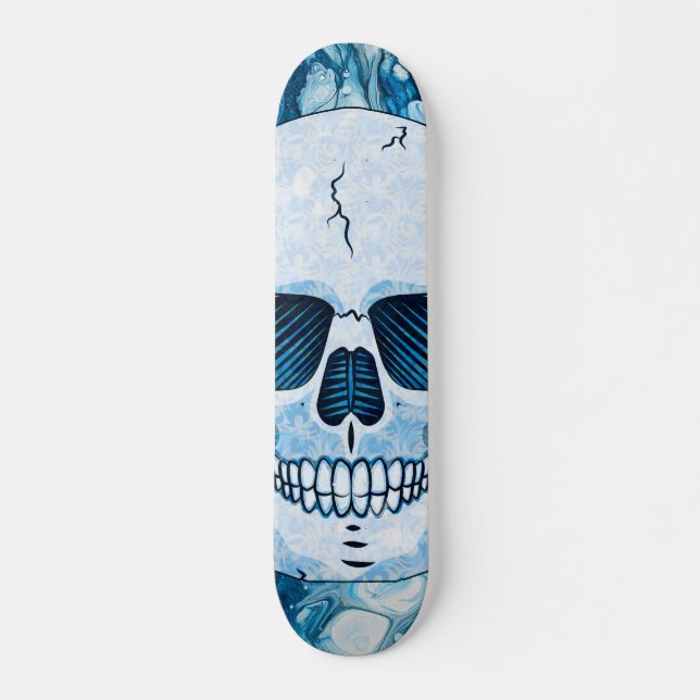 Coola Blue Skull Mini Skateboard Bräda 18,5 Cm (Framsida)