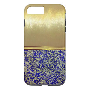 Coola Blue söt blommigt Guld Design Fodral