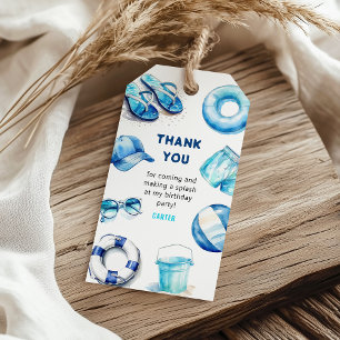 Coola Blue Summer Boys Birthday Favor Presentetikett