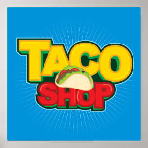 coola blue Taco Shop Poster