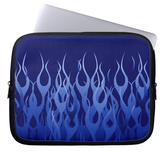 Coola Blue Tävla Flames Pin Rand Laptop Fodral (Framsidan)